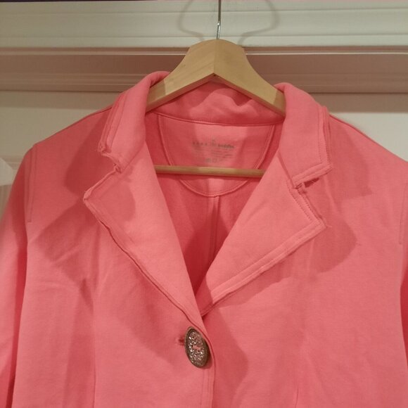 Neon Buddha Jacket Womens Large Pink‎ Blazer Artsy Buttons Stretch Boho Casual - Picture 3 of 10